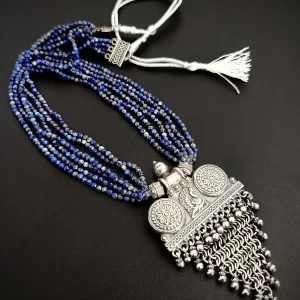 Sterling Sky Necklace - Lapis Lazuli Stones & Sterling Silver Pendent