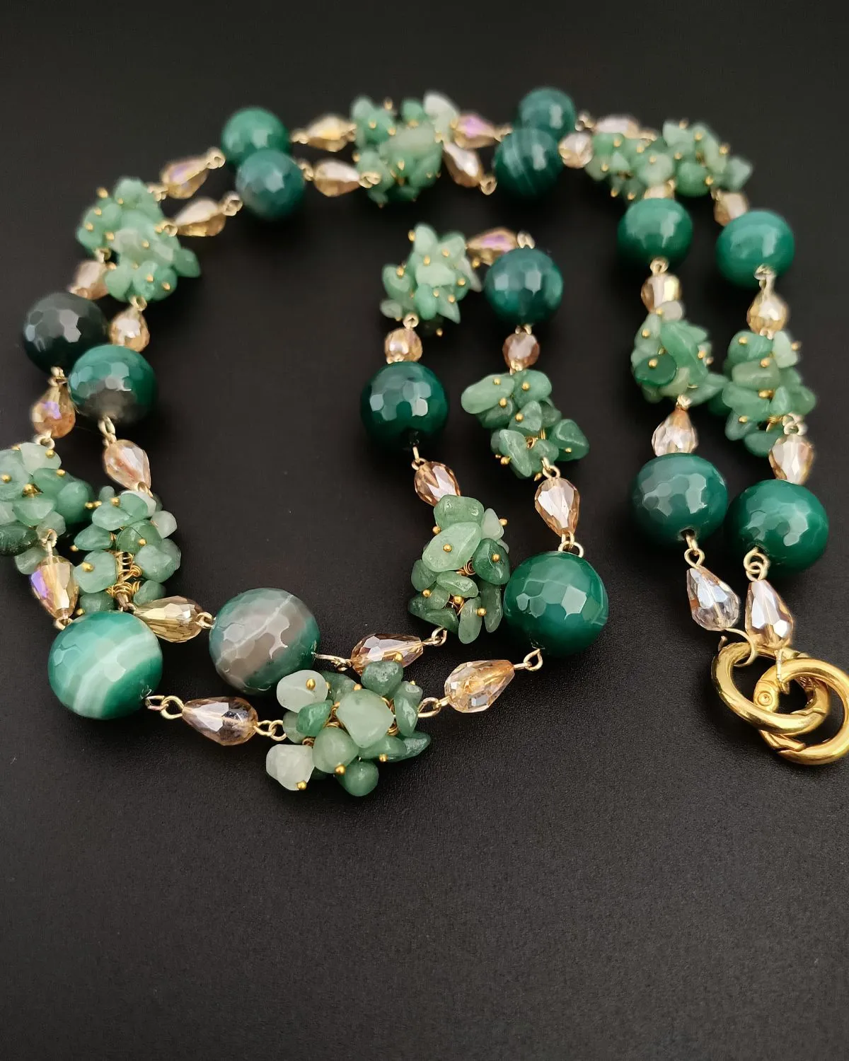 Green Aventurine Agate Layered Necklace - Image 5