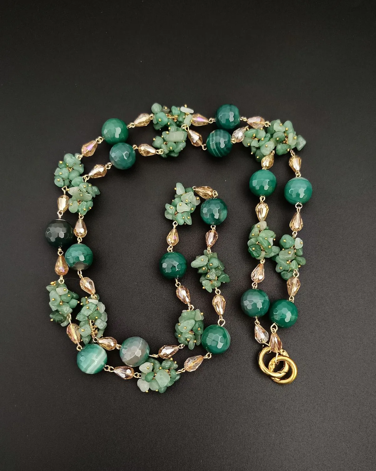 Green Aventurine Agate Layered Necklace - Image 4