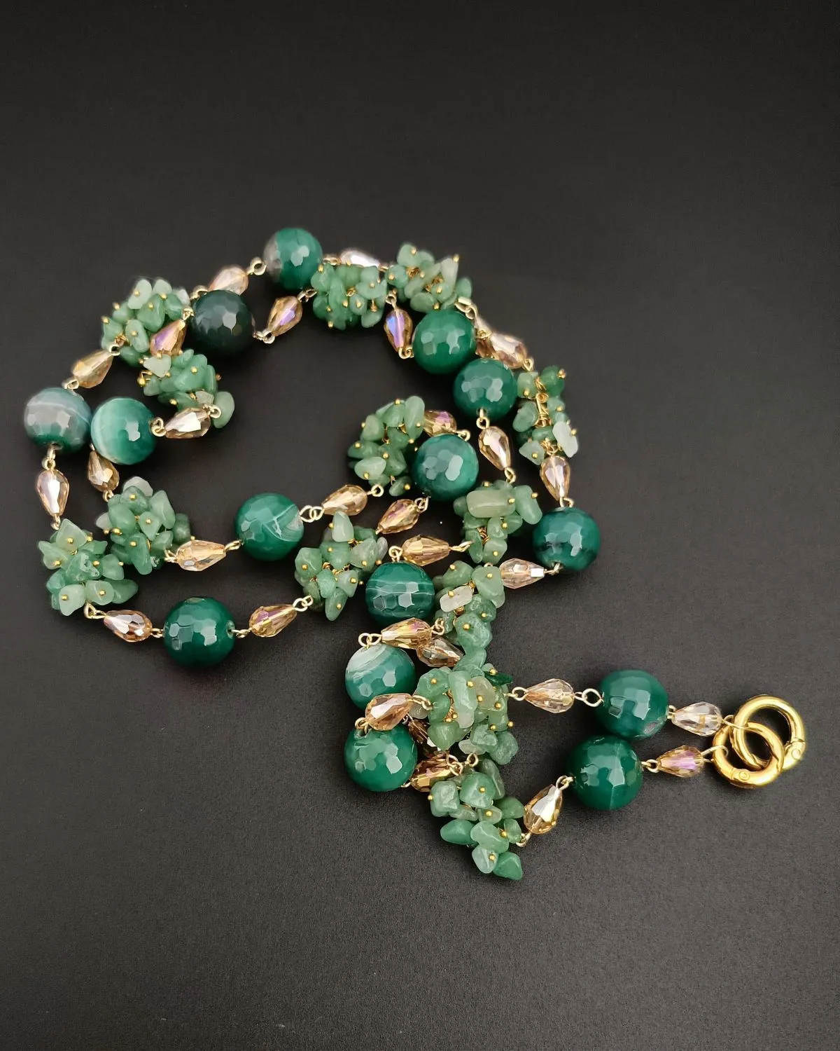 Green Aventurine Agate Layered Necklace - Image 3