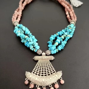 Lagoon Whisper Necklace - Turquoise & Jade Stones