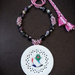 Gem Flow Necklace - Onyx Stones & Marble Pendant