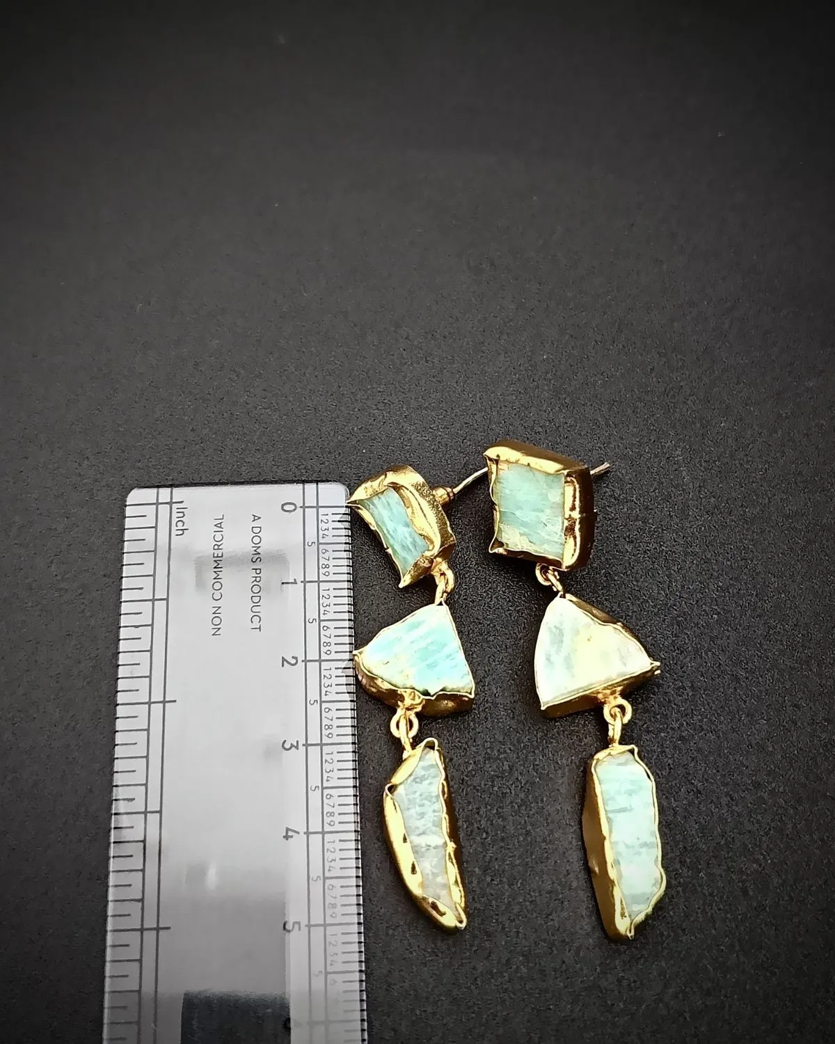 Lunar Veil - Raw Amazonite Uncut Stones Earrings - Image 2