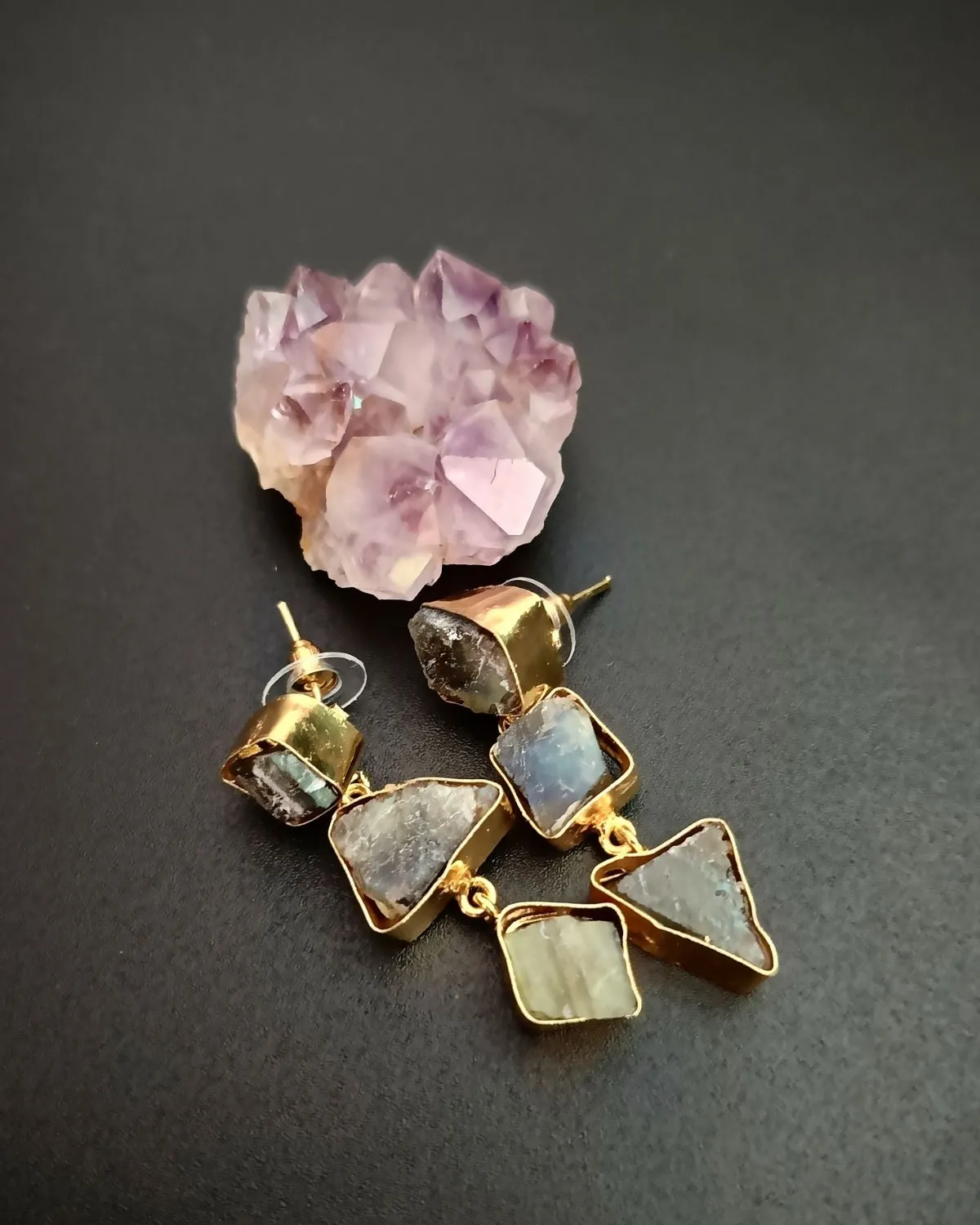 Forest Mirage - Labradorite Uncut Stones Earrings