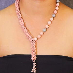 Earthly Luxe - Coral and Agate Stones Necklace