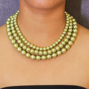 Eternal Bond Necklace - Pistachio Color Shell Pearls