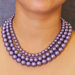 Eternal Bond - Purple Color Shell Pearls Necklace