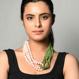 Elegant Harmony Necklace - Agate and Jade Stones