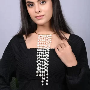 Ivory Rain - Shell Pearls Hasli Style Waterfall Necklace