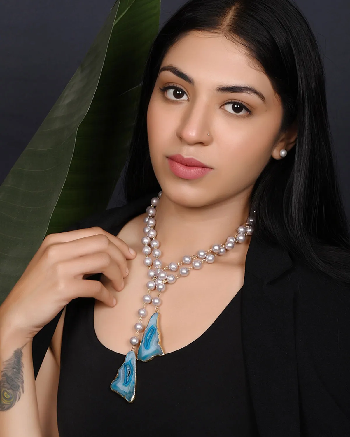 Endless Elegance Necklace – Shell Pearls & Druzy Stone Multi-Style Necklace - Image 3