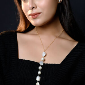 Dew Drops Chain Necklace with Freshwater and Shell Pearls