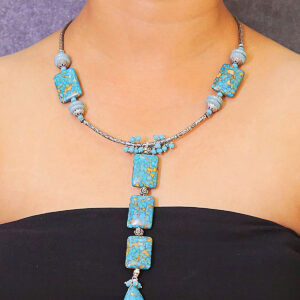 Ocean Whisper Necklace with Howlite Turquoise Stones