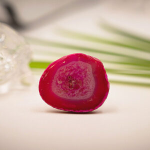 Shimmer Nest Pink Adjustable Ring with Geode Stone.