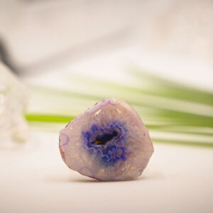 Shimmer Nest White & Blue Adjustable Ring with Geode Stone.