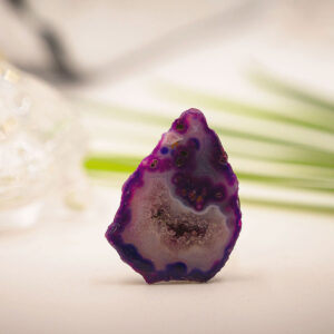 Shimmer Nest Purple Adjustable Ring with Geode Stone.