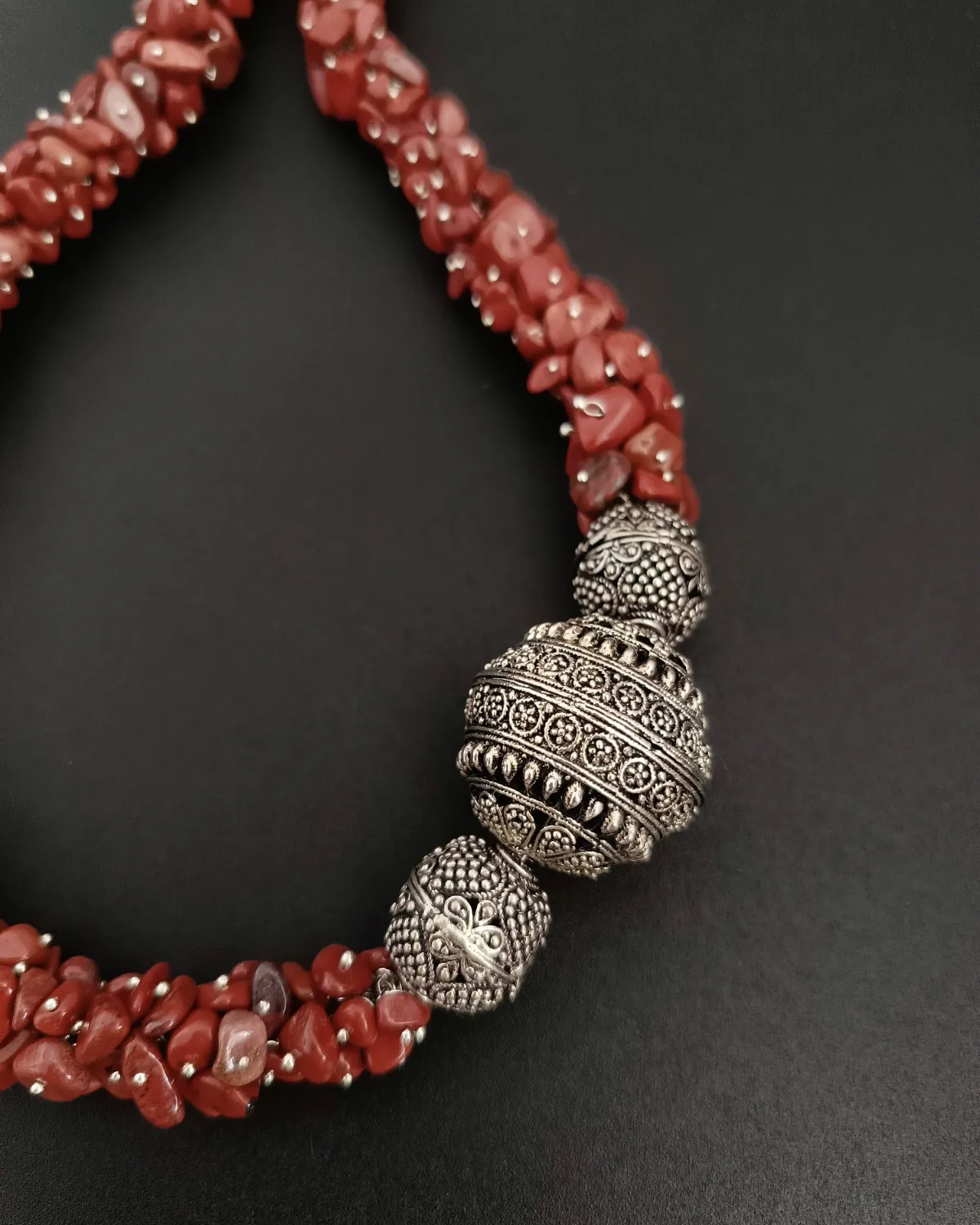 Terra Flame – Red Jasper Statement Necklace - Image 5